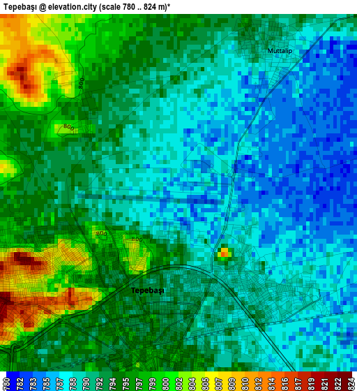 Tepebaşı elevation map
