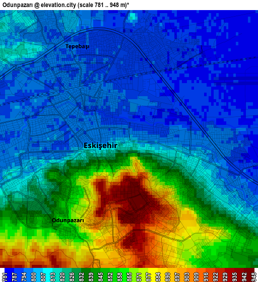 Odunpazarı elevation map