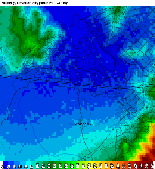 Nilüfer elevation map