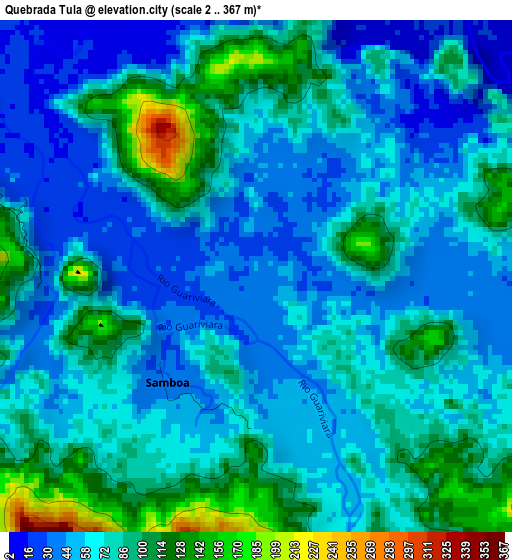 Quebrada Tula elevation map