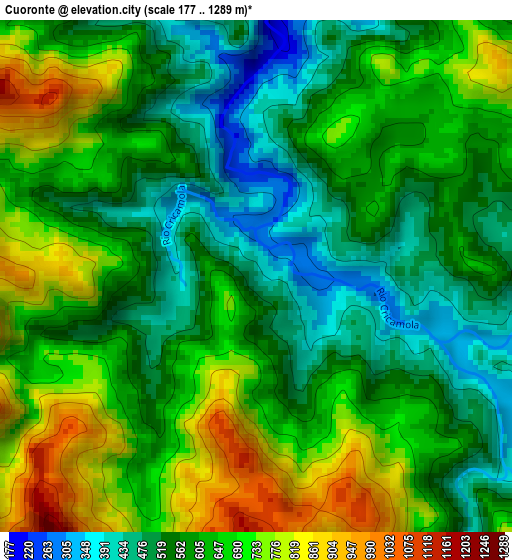 Cuoronte elevation map