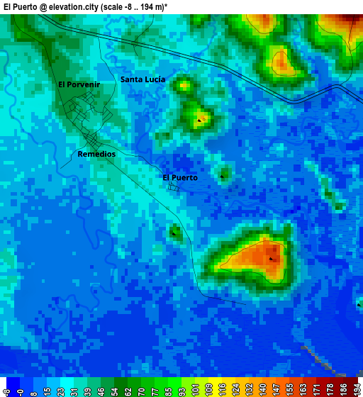 El Puerto elevation map