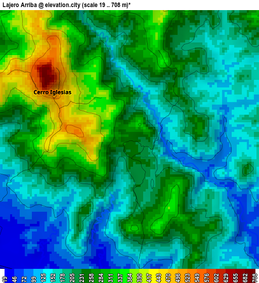 Lajero Arriba elevation map