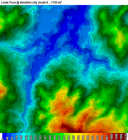 Loma Yuca elevation map