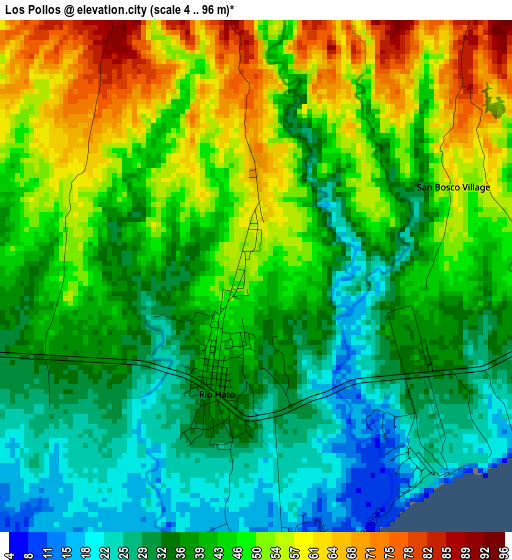 Los Pollos elevation map