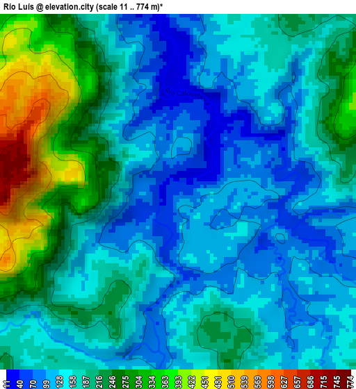 Río Luís elevation map