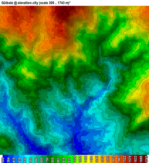 Güibale elevation map