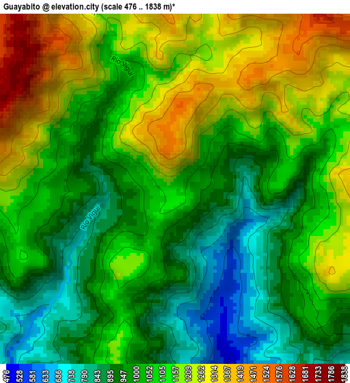 Guayabito elevation map