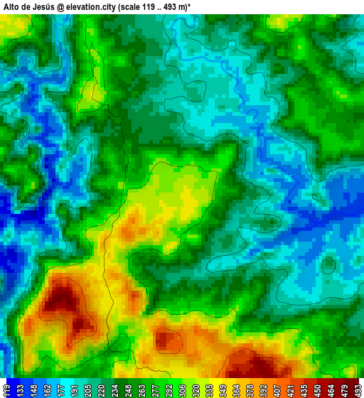 Alto de Jesús elevation map