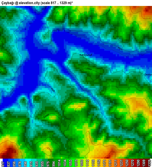 Çaybağı elevation map