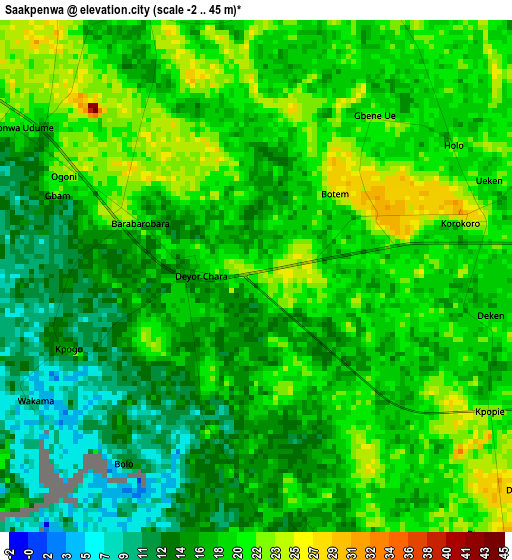 Saakpenwa elevation map