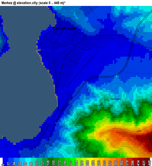 Merkez elevation map