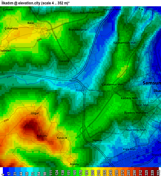 İlkadım elevation map