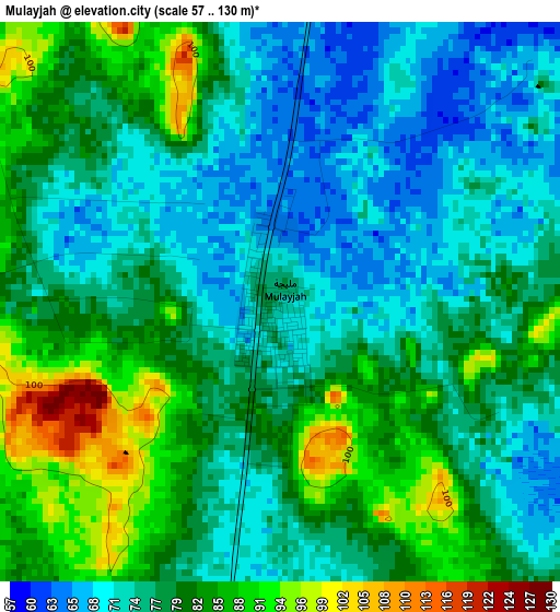 Mulayjah elevation map