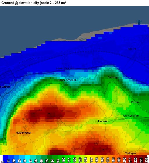 Gronant elevation map