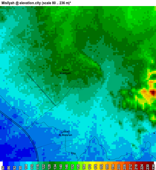 Mislīyah elevation map
