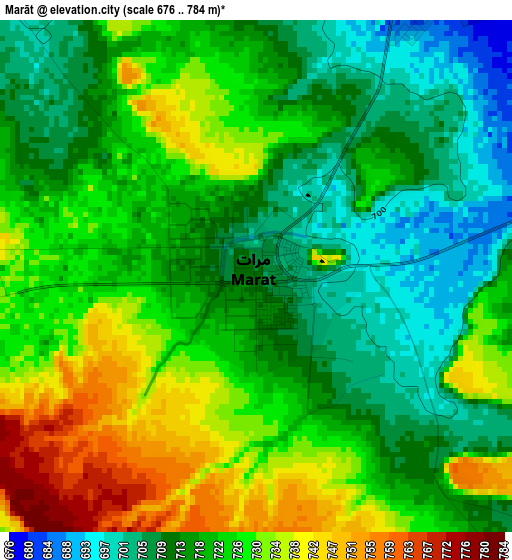 Marāt elevation map