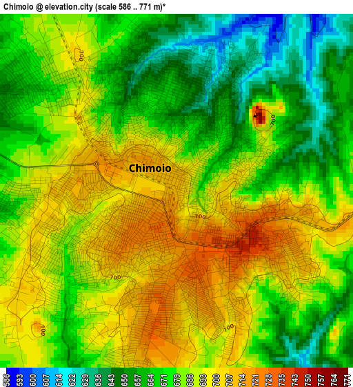 Chimoio elevation map