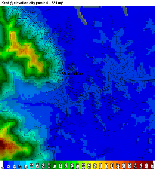 Kent elevation map