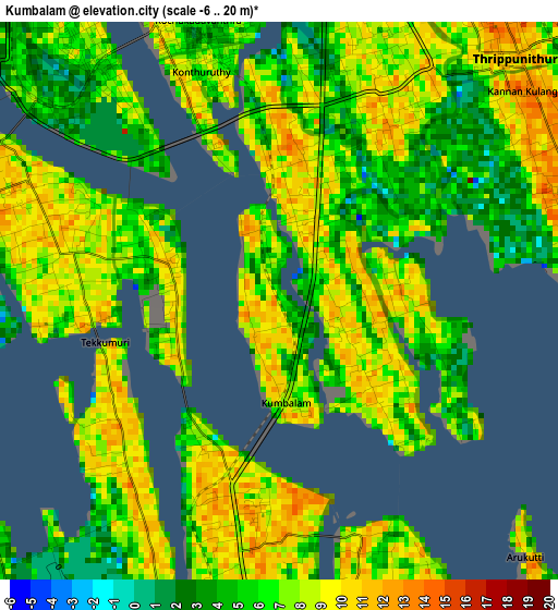 Kumbalam elevation map