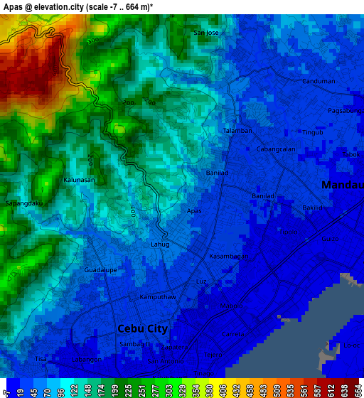 Apas elevation map