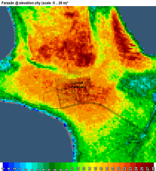 Farasān elevation map
