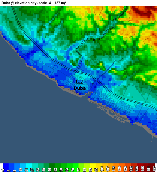 Duba elevation map