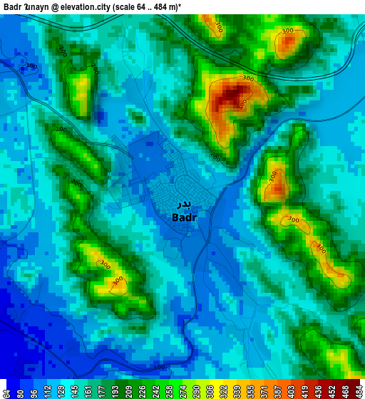 Badr Ḩunayn elevation map