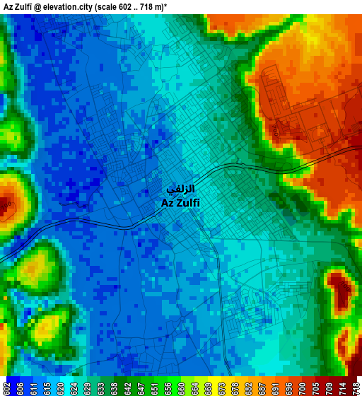 Az Zulfī elevation map