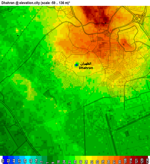 Dhahran elevation map