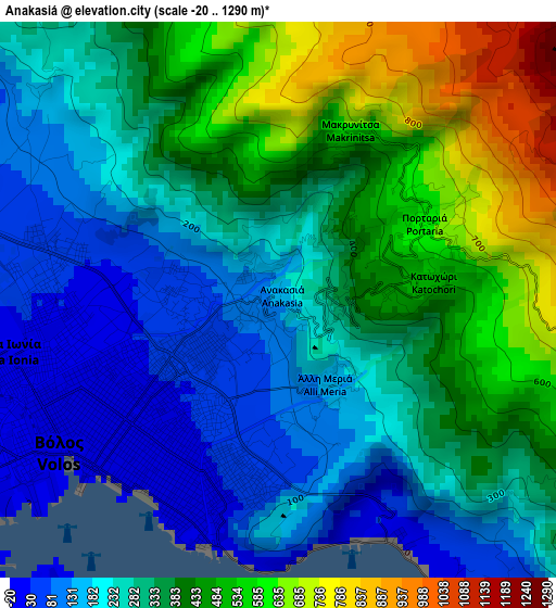 Anakasiá elevation map