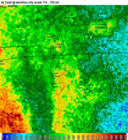 Aţ Ţaraf elevation map