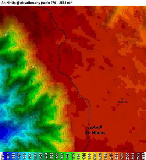 An Nimāş elevation map