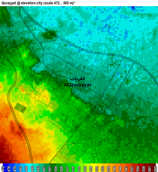 Qurayyat elevation map