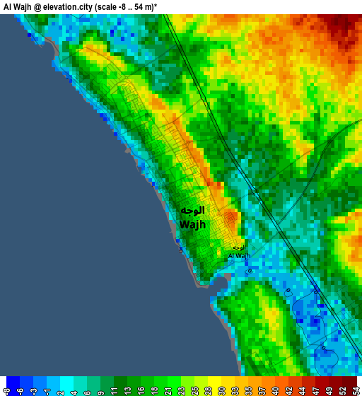 Al Wajh elevation map