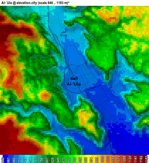 Al-`Ula elevation map