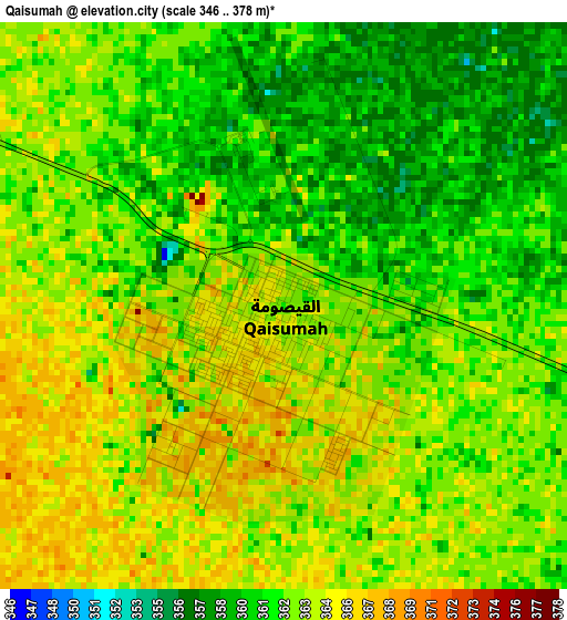 Qaisumah elevation map