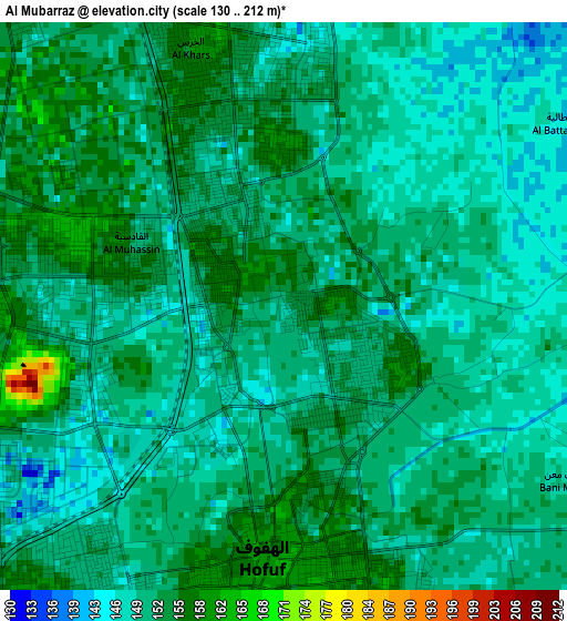 Al Mubarraz elevation map