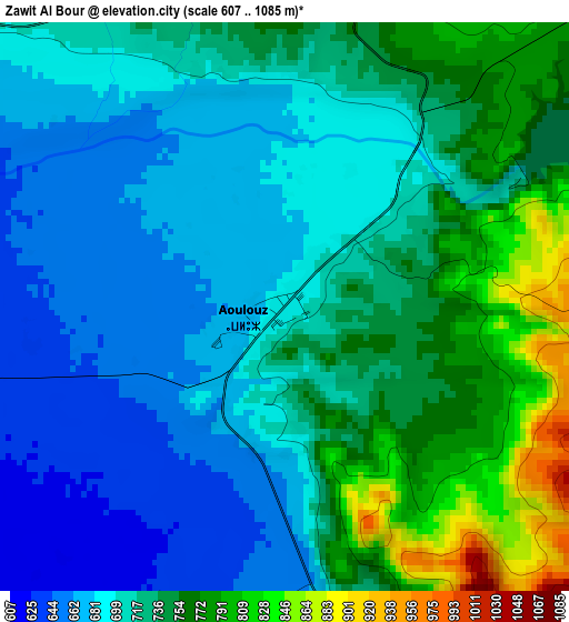 Zawit Al Bour elevation map