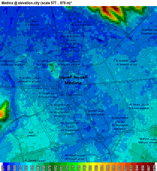 Medina elevation map