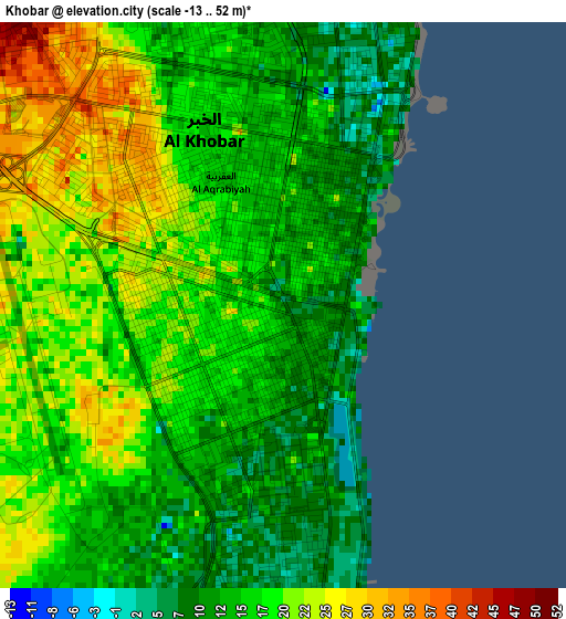 Khobar elevation map