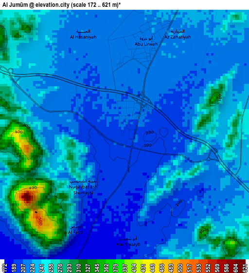 Al Jumūm elevation map