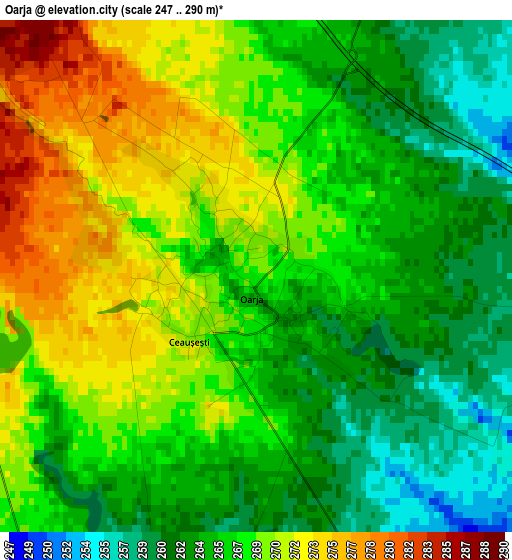 Oarja elevation map