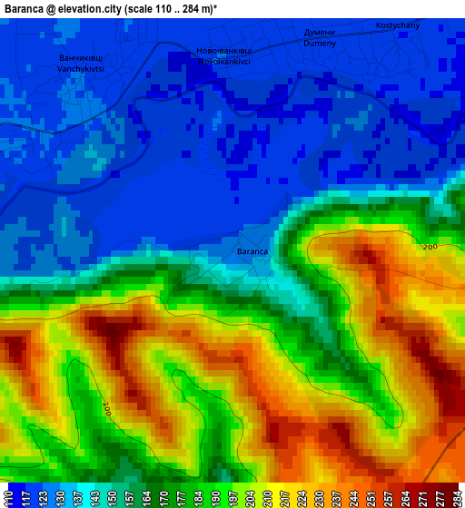 Baranca elevation map