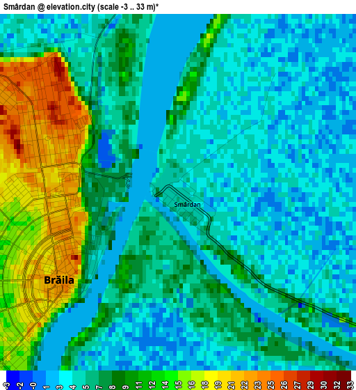 Smârdan elevation map