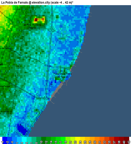 La Pobla de Farnals elevation map