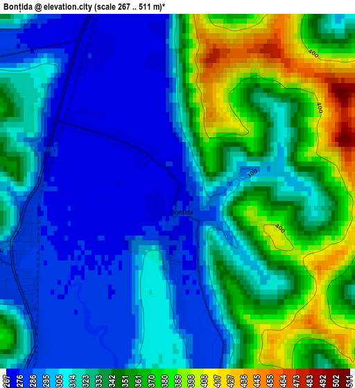 Bonțida elevation map