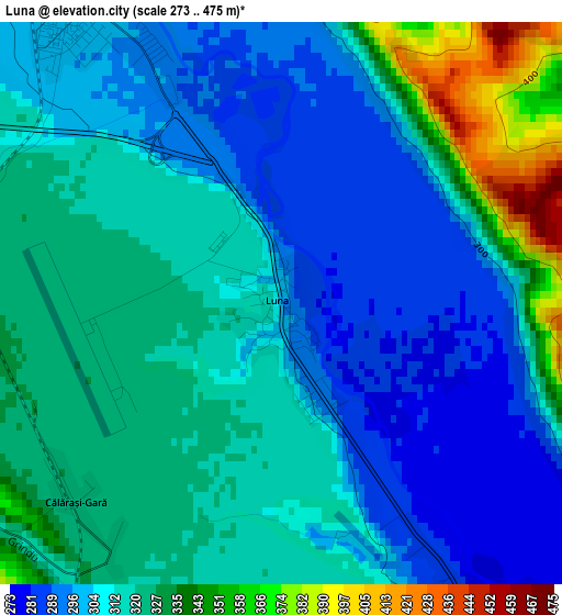 Luna elevation map