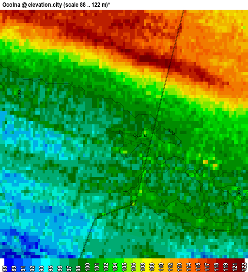 Ocolna elevation map