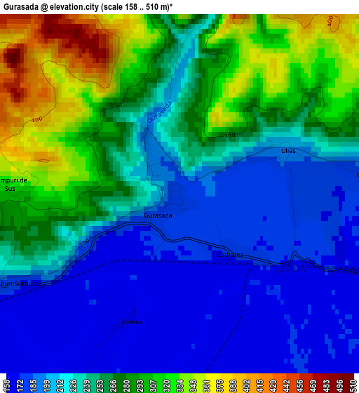 Gurasada elevation map